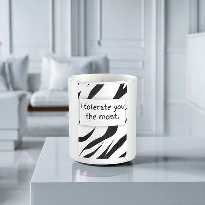 I Tolerate You The Most 200g White candle ‘Sandy Bay'