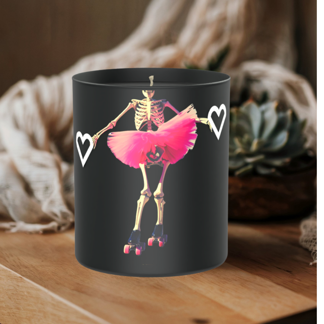 Skeleton Pink Tutu 200g Black Candle ‘Dark Noir’