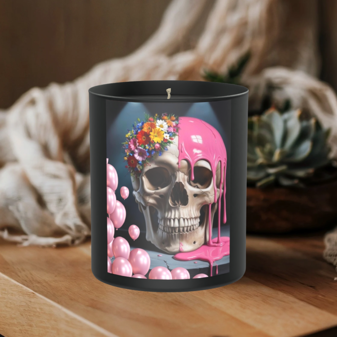 Skeleton Flowers Balloons 200g Black Candle ‘Dark Noir’