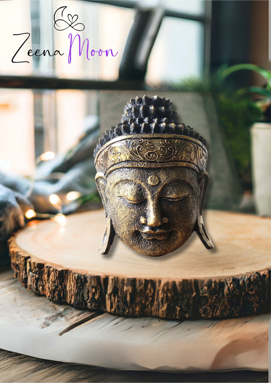 Home Decoration Buddha Head - 25cm - Gold Shine Finish