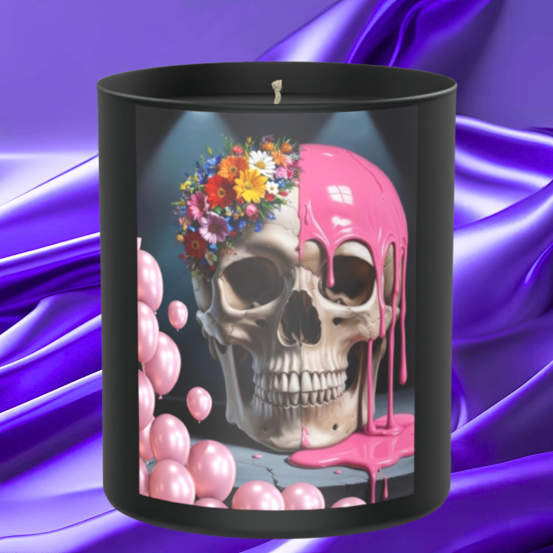 Skeleton Flowers Balloons 200g Black Candle ‘Dark Noir’