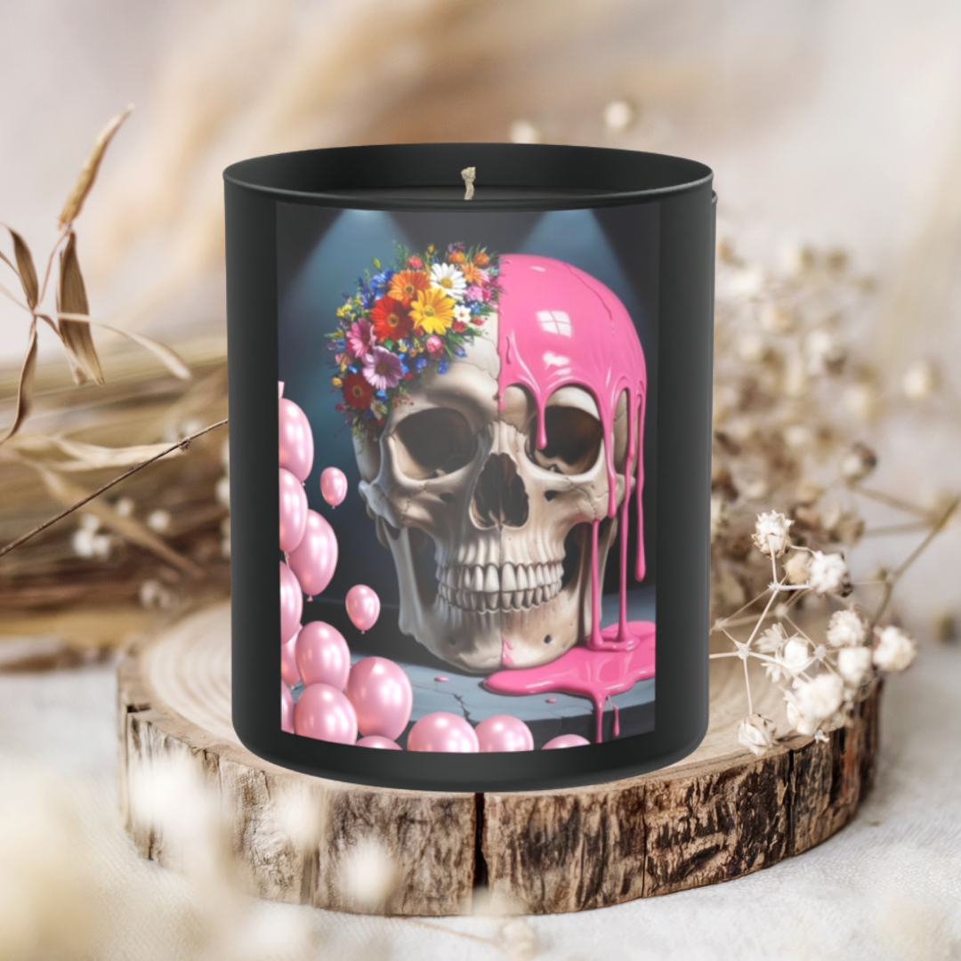 Skeleton Flowers Balloons 200g Black Candle ‘Dark Noir’
