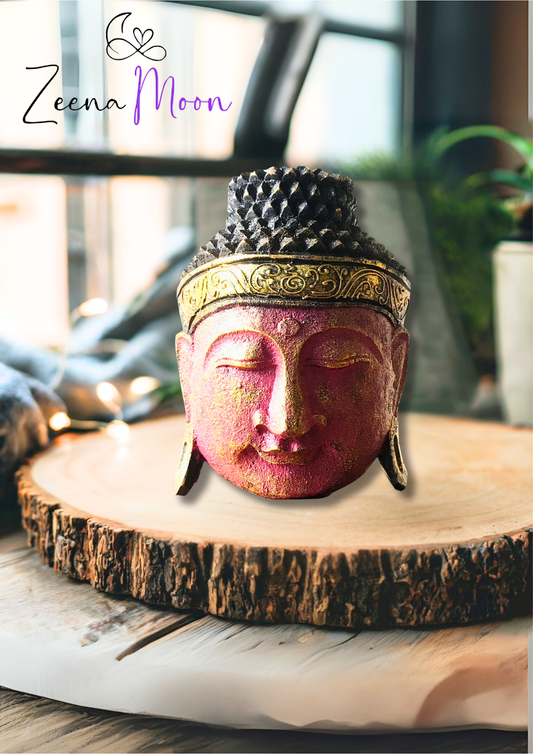 Home Decoration Buddha Head - 25cm - Red Shine Finish
