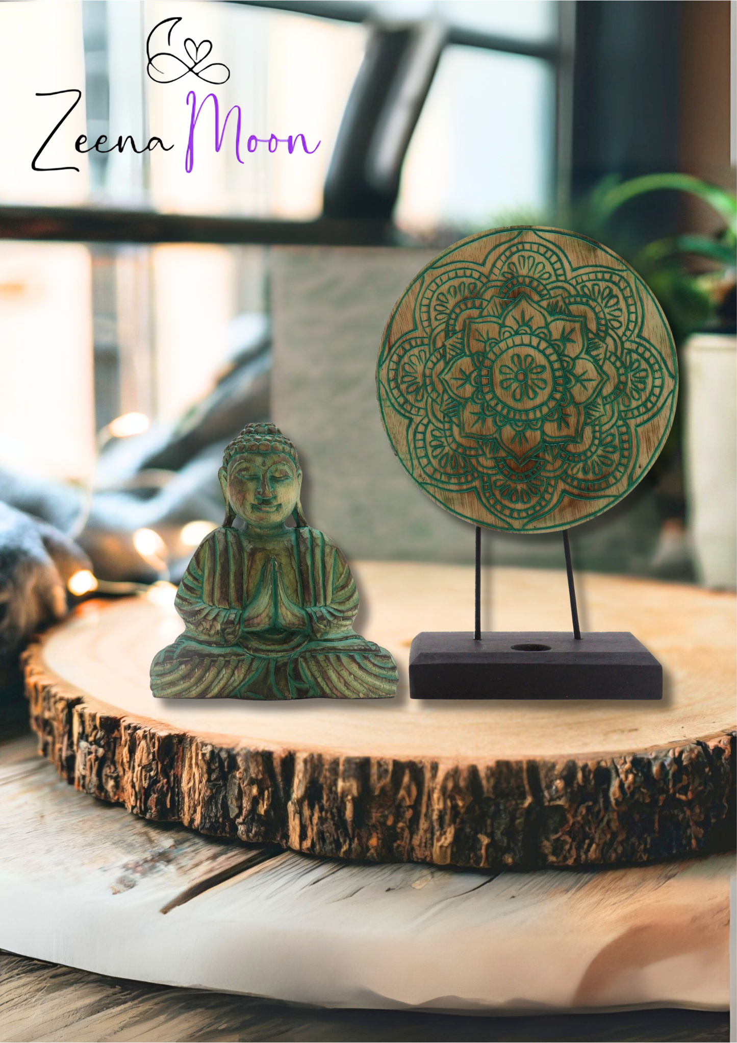 Buddha Feng Shui Set - Buddha Knot - Green