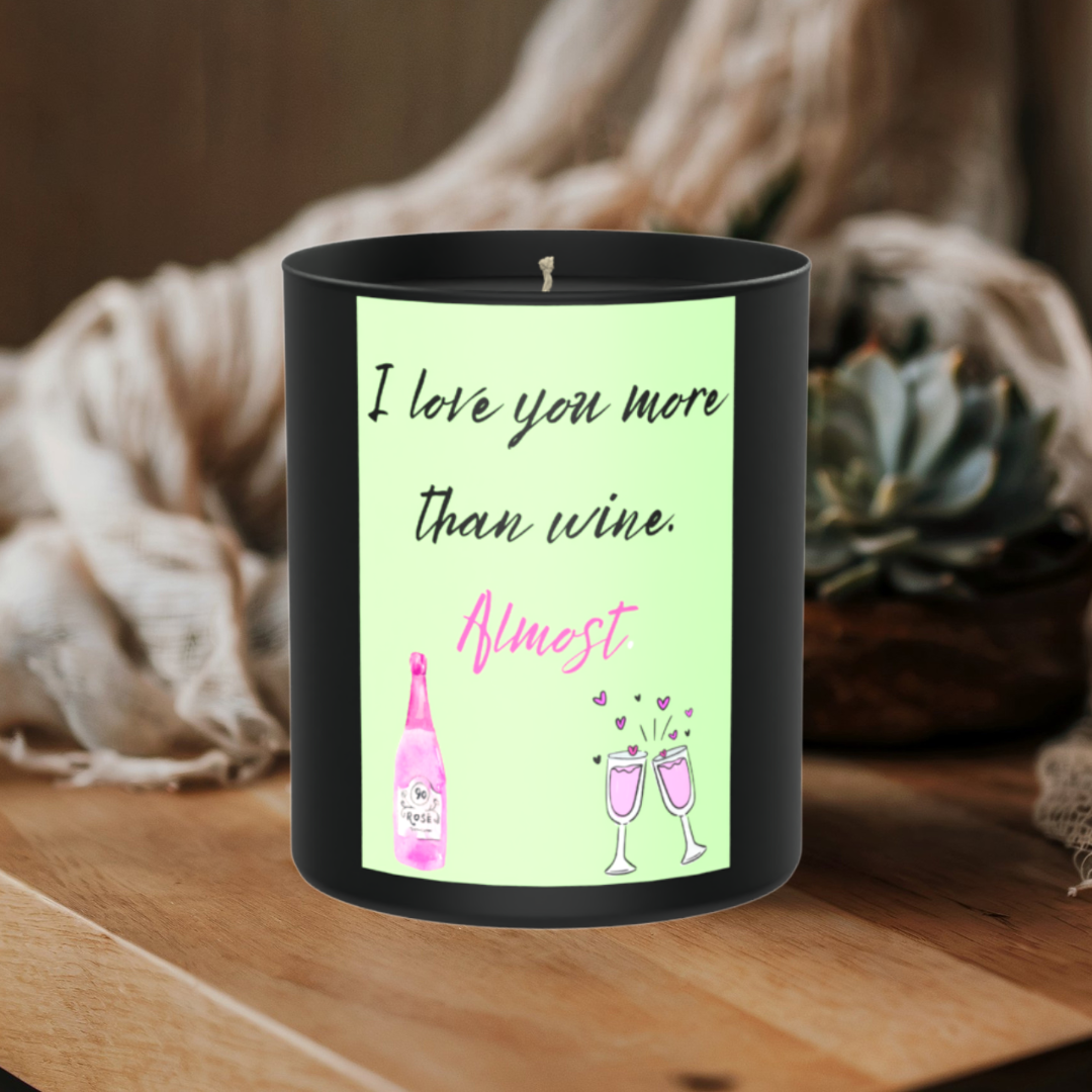 I love you more than wine. 200g Black Candle ‘Dark Noir’