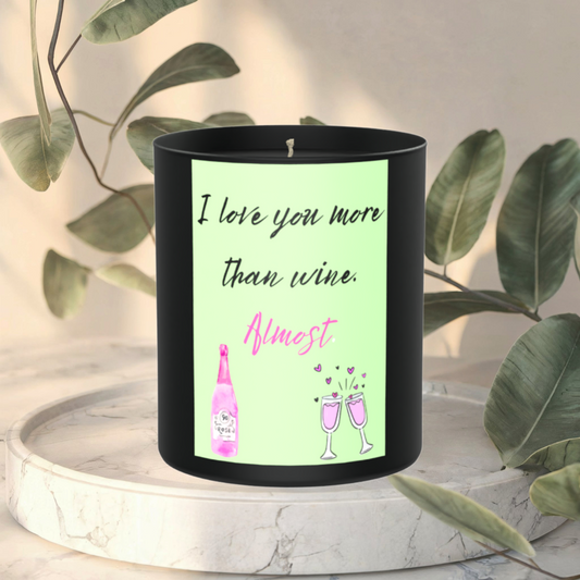 I love you more than wine. 200g Black Candle ‘Dark Noir’