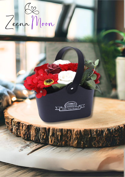 Bouquet Petite Basket - Rich Reds