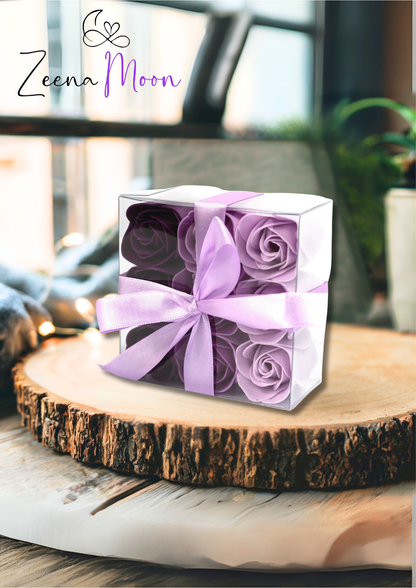 Set of 9 Soap Flower - Lavender Roses