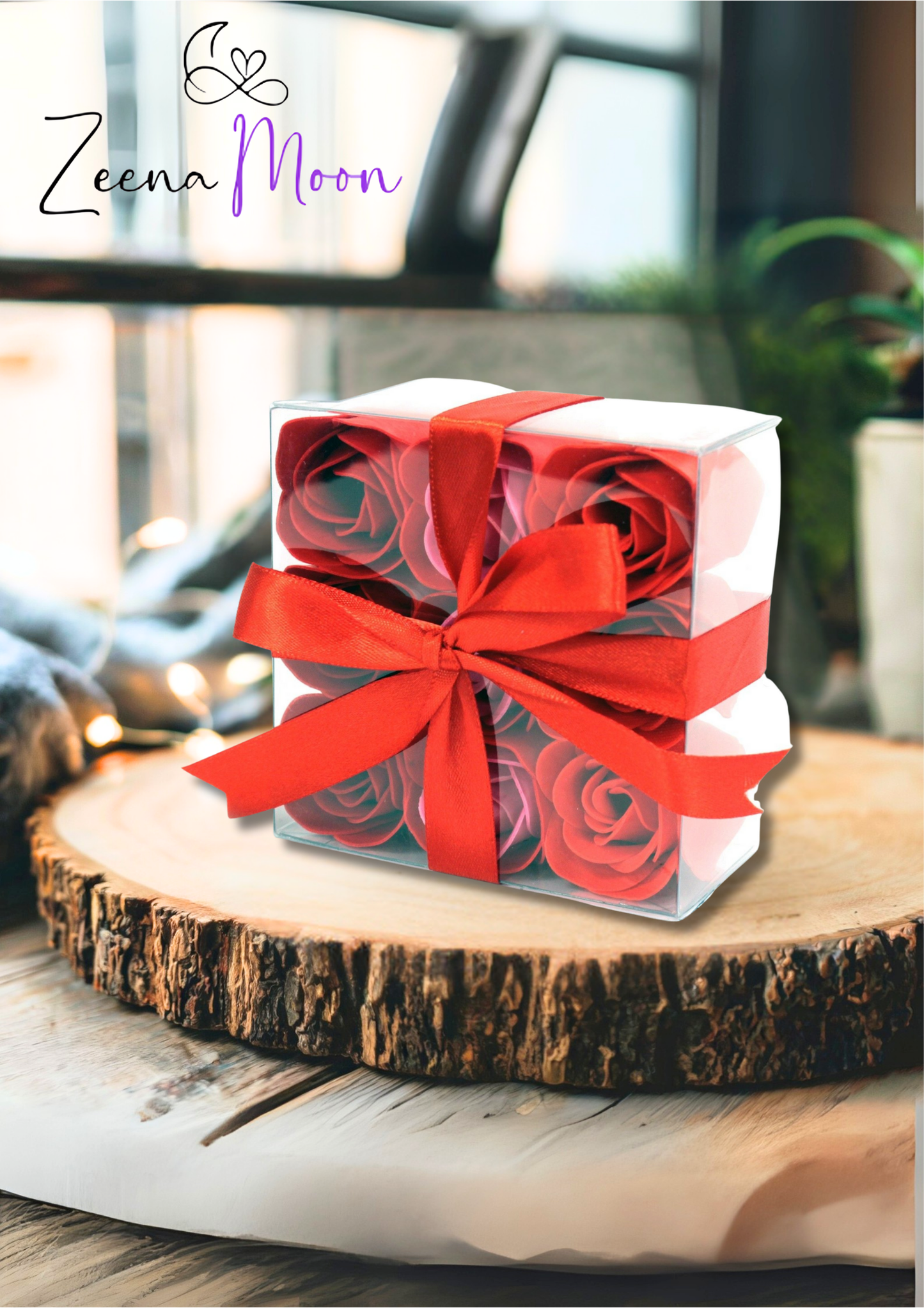 Set of 9 Soap Flowers - Red Roses