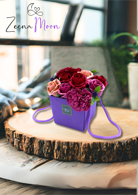 Soap Flower Bouquet - Purple Flower Garden
