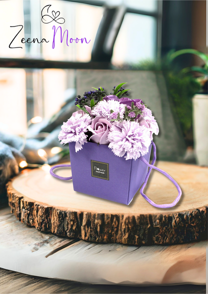 Soap Flower Bouquet - Lavender Rose & Carnation