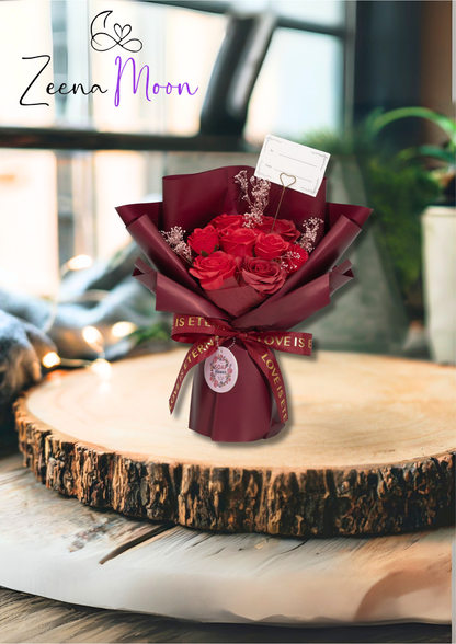 Large Red Roses Bouquet - Love is Eternal -  Gift Card