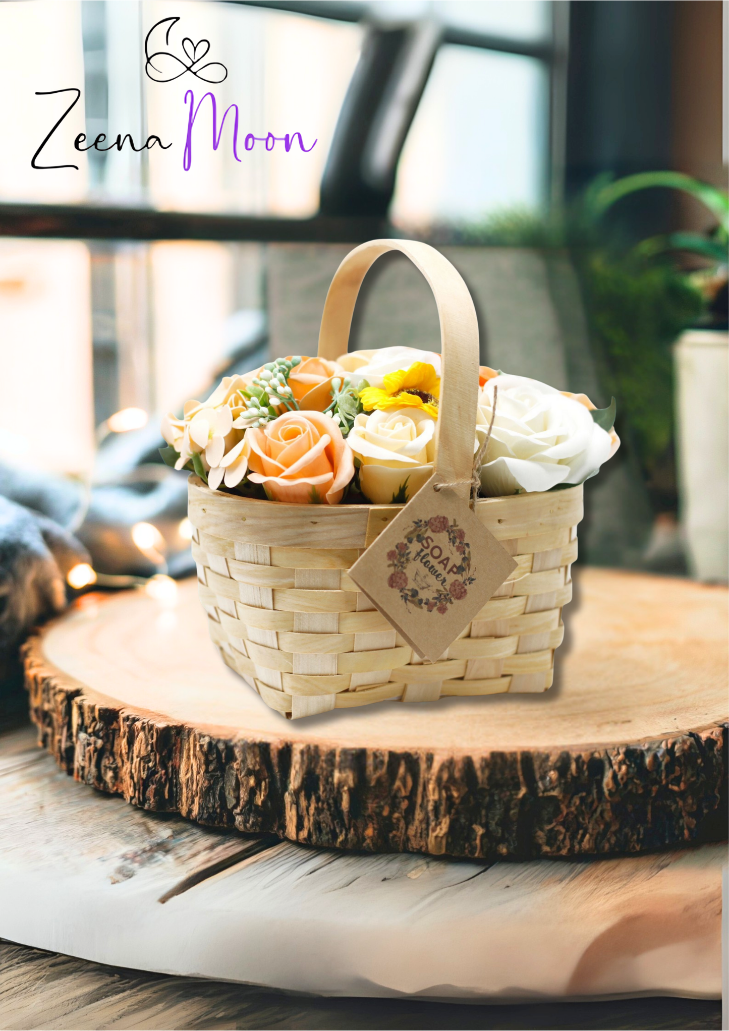 Large Orange Bouquet in Wicker Basket
