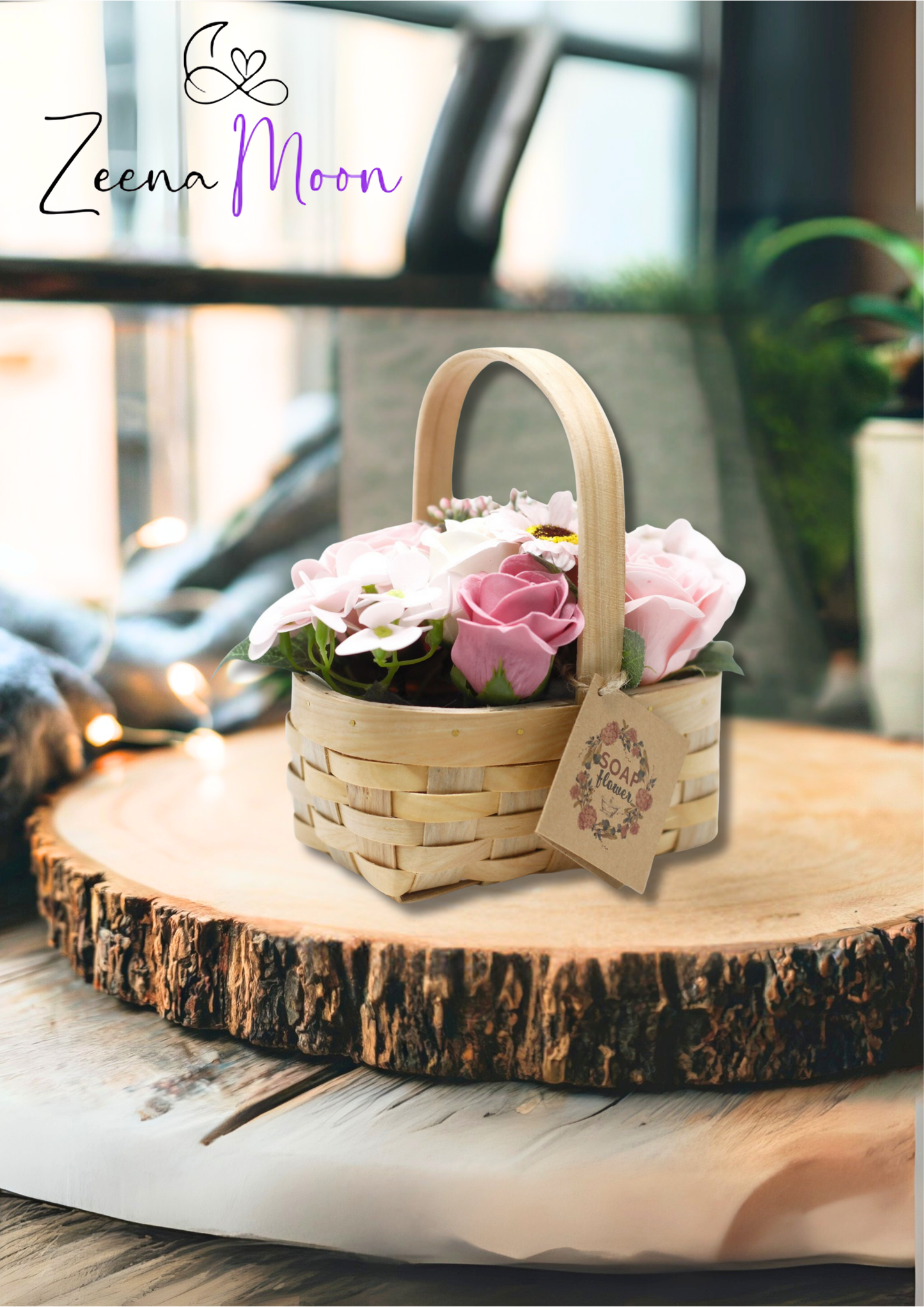 Medium Pink Bouquet in Wicker Basket