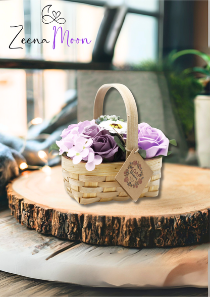 Medium Lilac Bouquet in Wicker Basket
