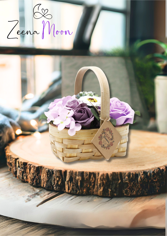 Medium Lilac Bouquet in Wicker Basket