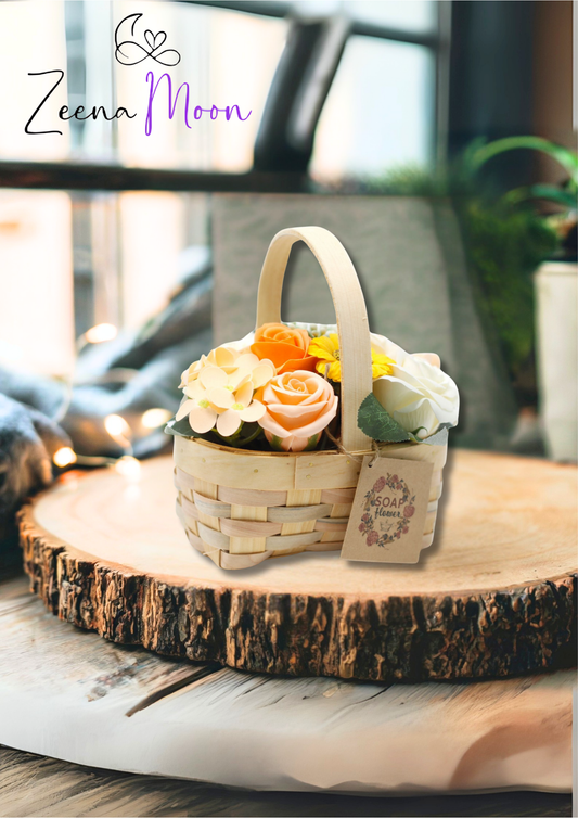 Medium Orange Bouquet in Wicker Basket