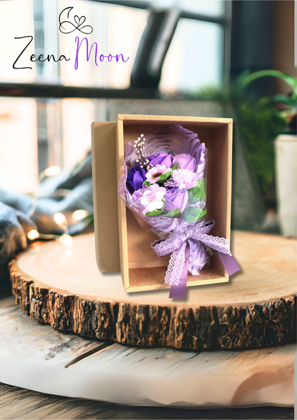 Purple Boxed Hand Soap Flower Bouquet - Special