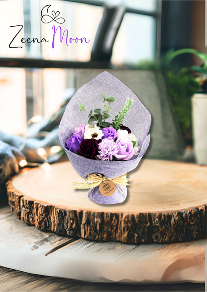 Purple Standing Soap Flower Bouquet - Special