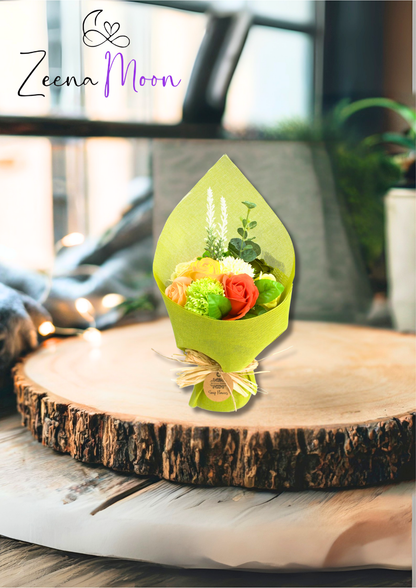 Green& Yellow Standing Soap Flower Bouquet - Special