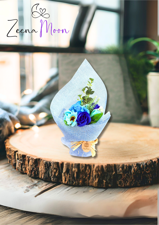 Blue Standing Soap Flower Bouquet - Special