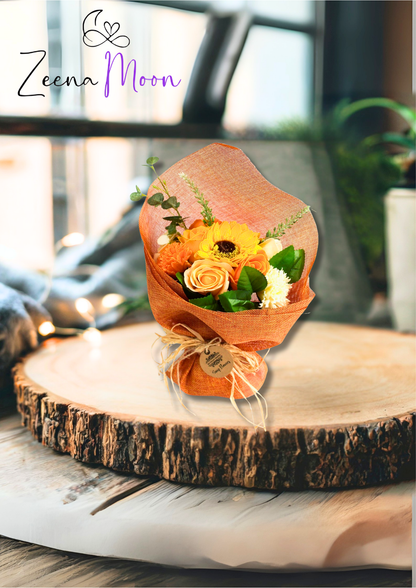 Orange Standing Soap Flower Bouquet - Special