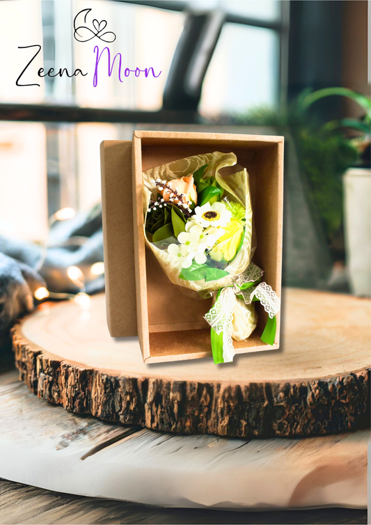 Boxed Hand Soap Flower Bouquet - Greens