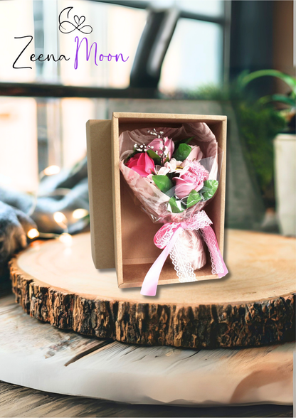 Boxed Hand Soap Flower Bouquet - Pink