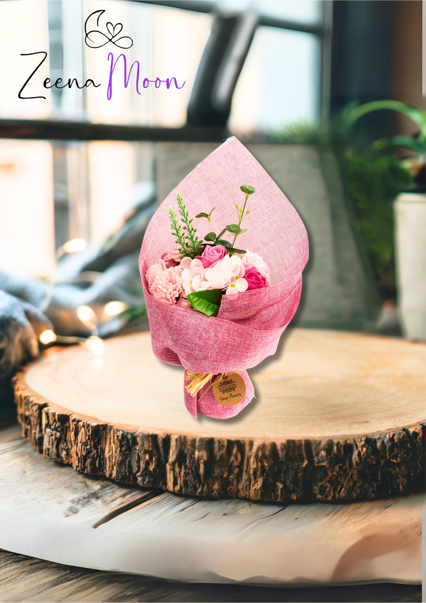 Standing Soap Flower Bouquet - Pink