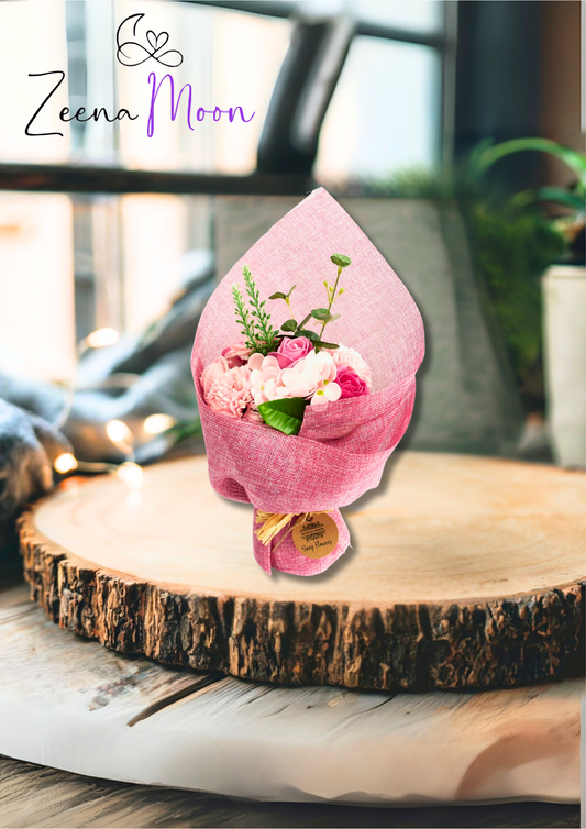 Standing Soap Flower Bouquet - Pink