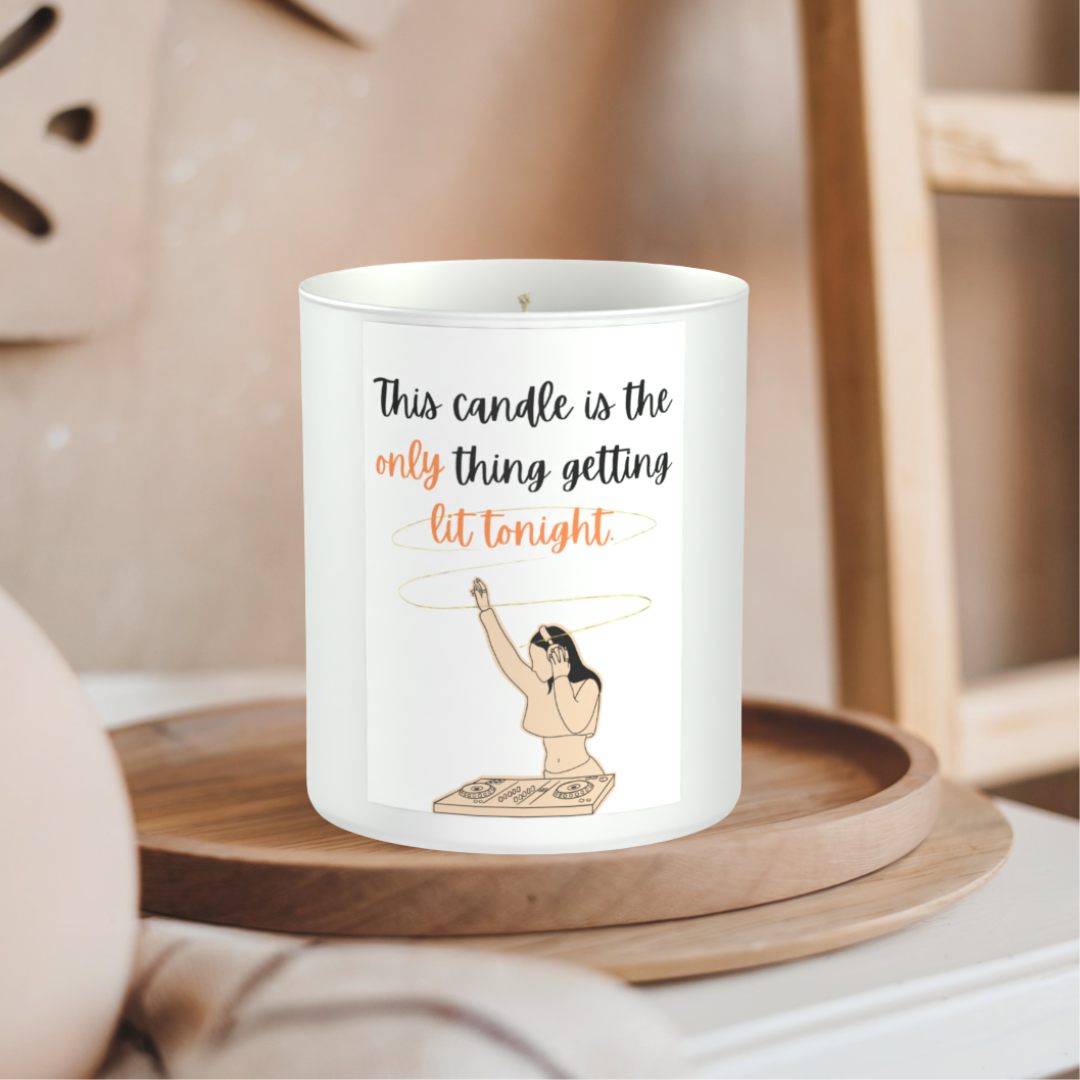 Lit Humour DJ 200g White candle ‘Sandy Bay'