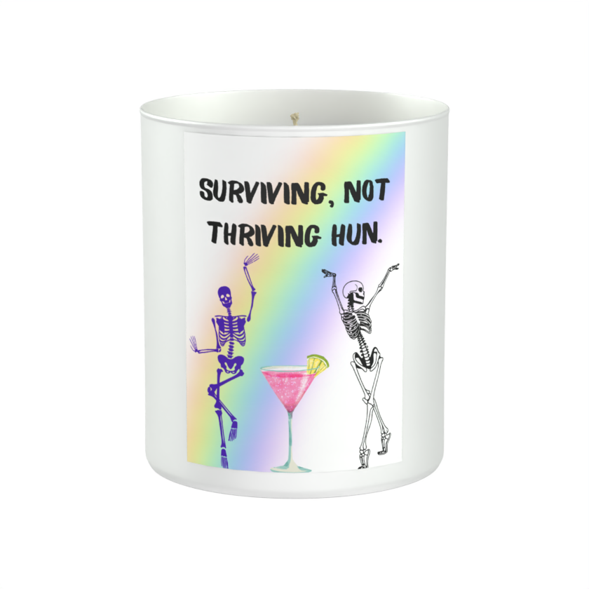 Surviving Not Thriving 200g White candle ‘Sandy Bay'