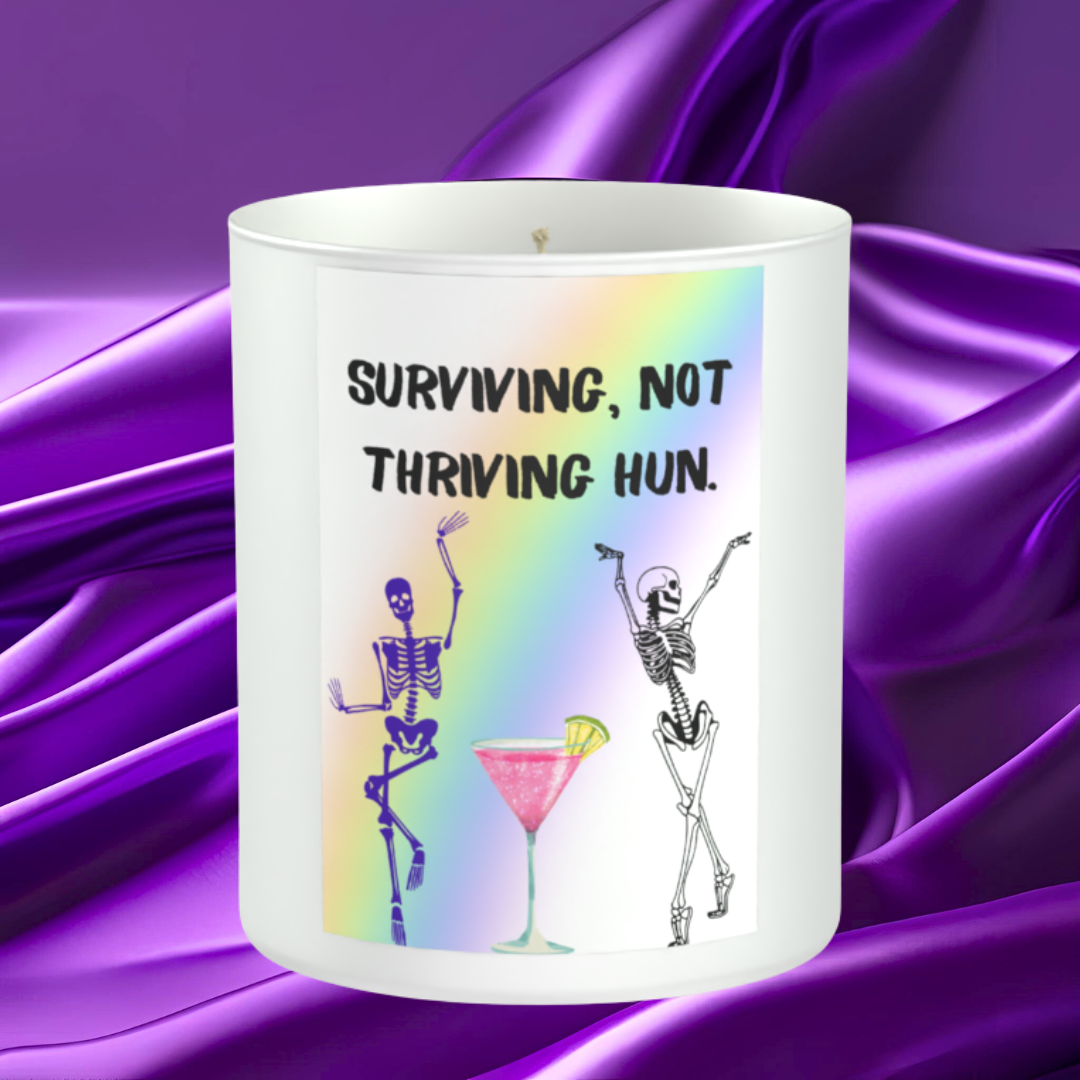 Surviving Not Thriving 200g White candle ‘Sandy Bay'