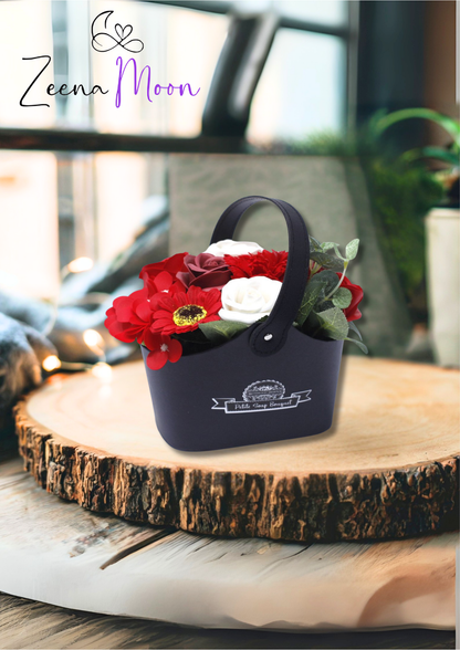 Bouquet Petite Basket - Rich Reds