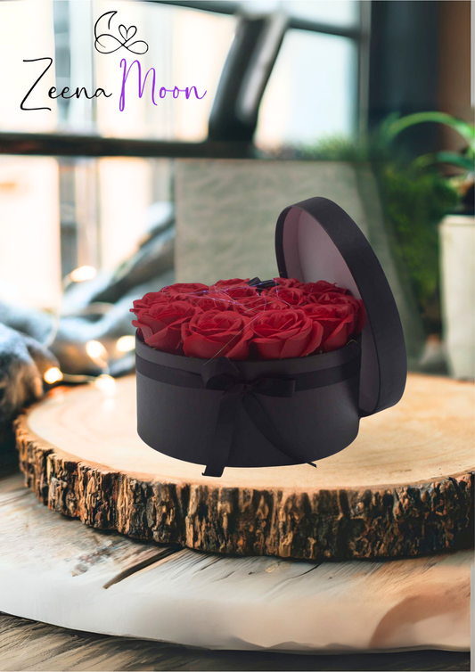 Soap Flower Gift Bouquet - 14 Red Roses - Round