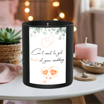Drunk Wedding Humour 200g Black Candle ‘Dark Noir’