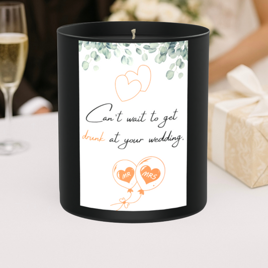 Drunk Wedding Humour 200g Black Candle ‘Dark Noir’