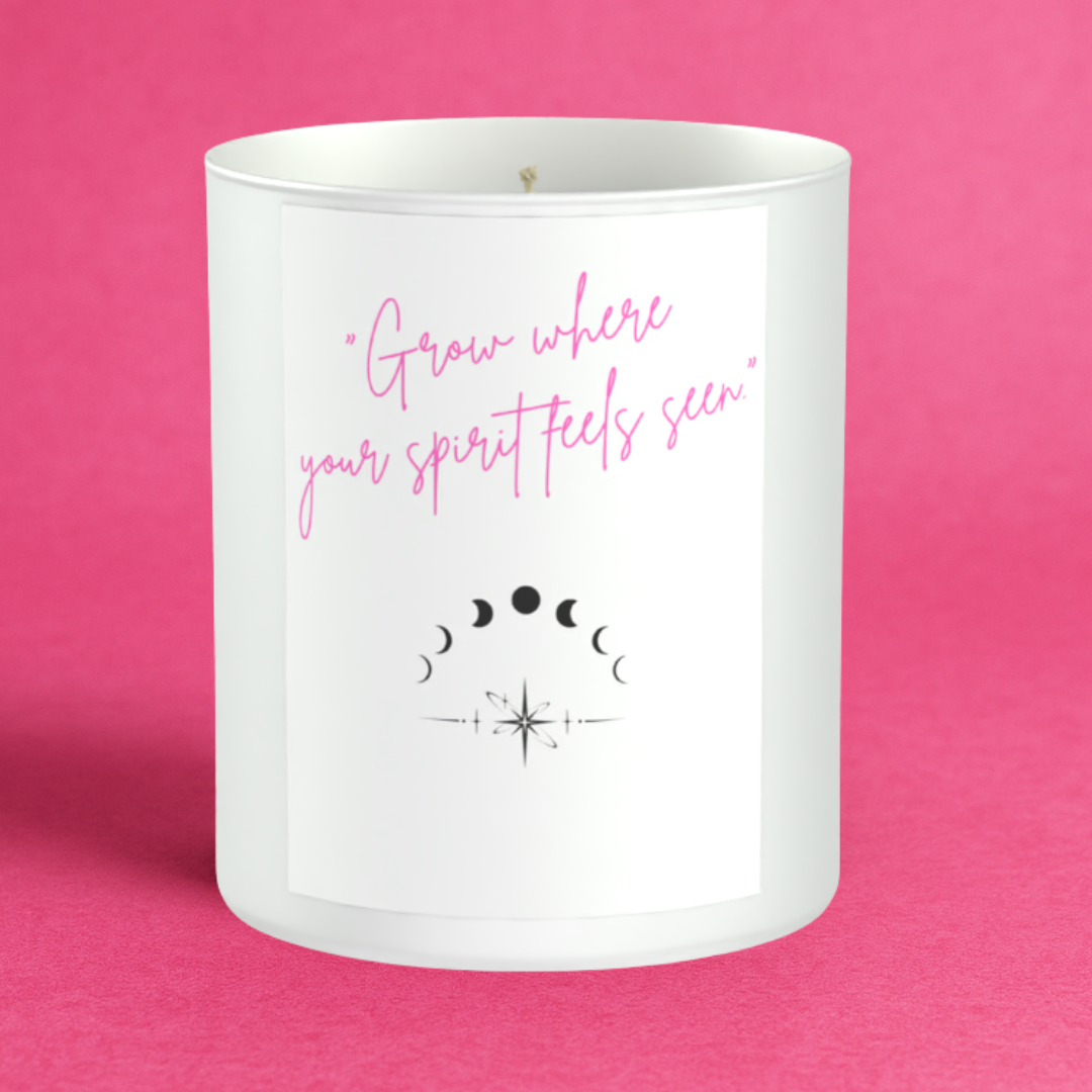 Growth Spirituality Positivity 200g White candle ‘Sandy Bay'