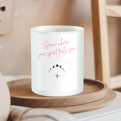Growth Spirituality Positivity 200g White candle ‘Sandy Bay'
