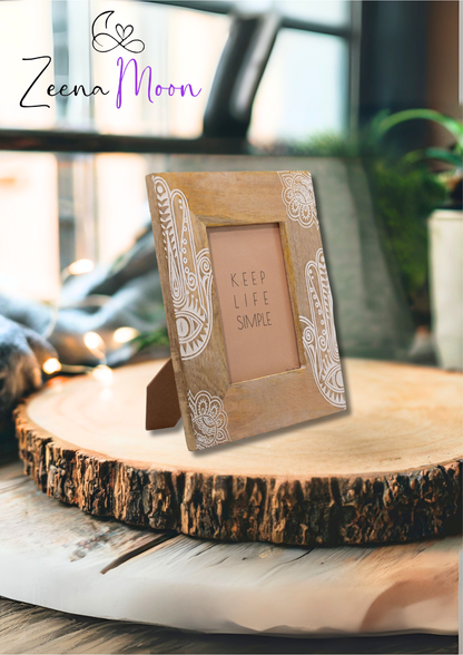 Lrg Mango Wood Picture Frame (for 13x18cm) 28x23x2cm - Hansa - White