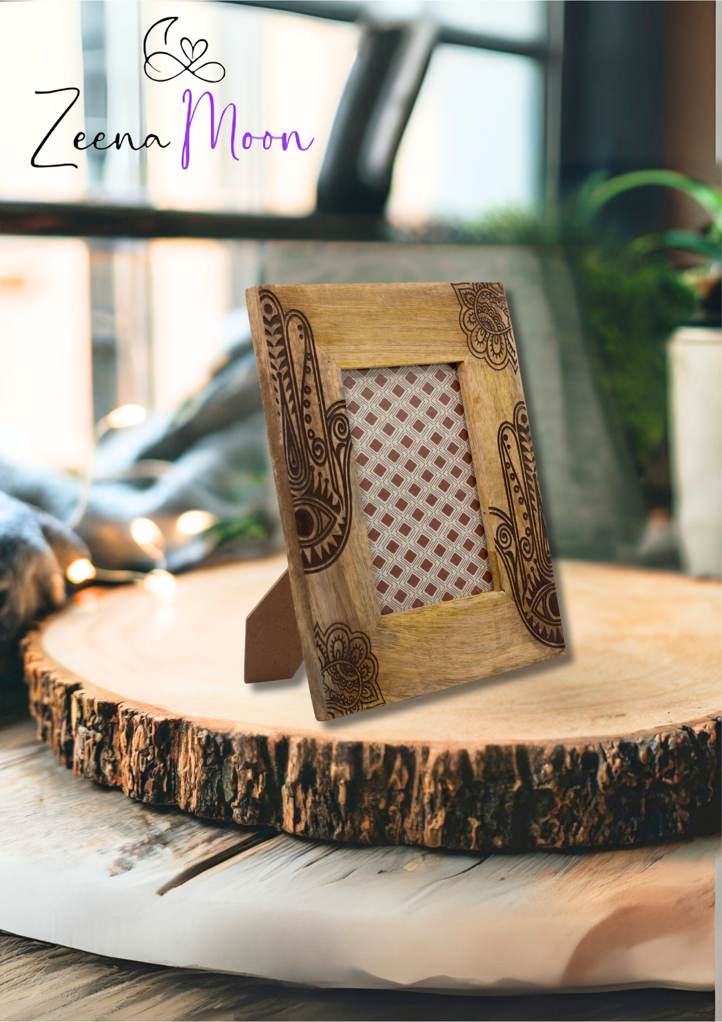 Lrg Mango Wood Picture Frame (for 13x18cm) 28x23x2cm - Hansa - Black