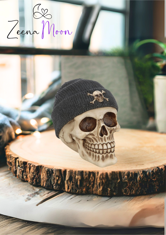 Skull Ornament with Beanie