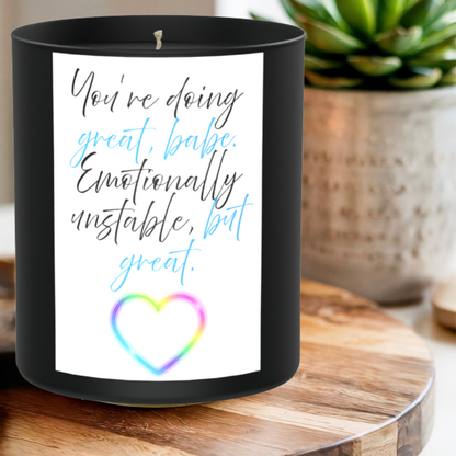 Emotionally Unstable Funny 200g Black Candle ‘Dark Noir’