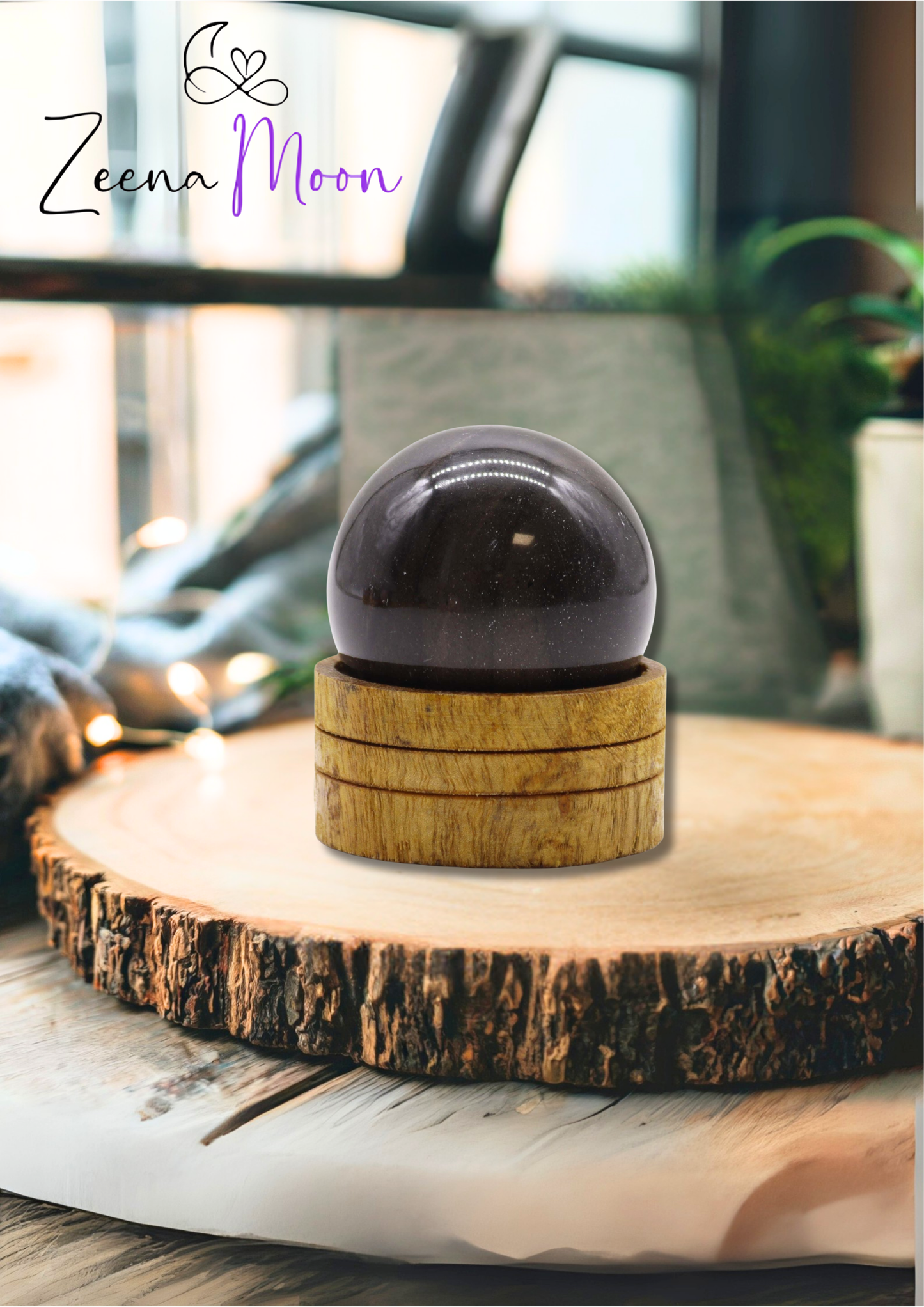 Gemstone Sphere 50mm - Ocean Agate with Stand