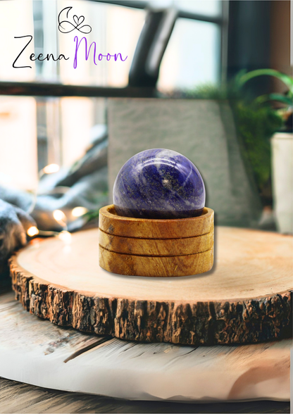 Gemstone Sphere 50mm - Afghan Lapis  with Stand