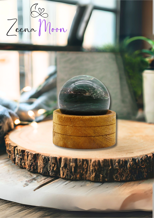 Gemstone Sphere 50mm - Indian Jade  with Stand