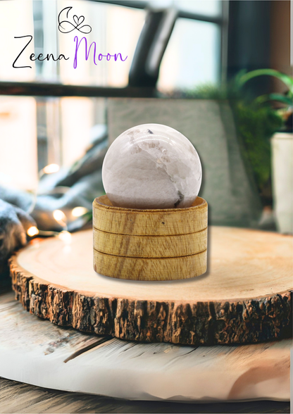 Gemstone Sphere 40mm - Indian Moonstone  with Stand