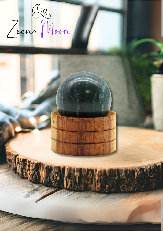 Gemstone Sphere 40mm - Indian Jade  with Stand
