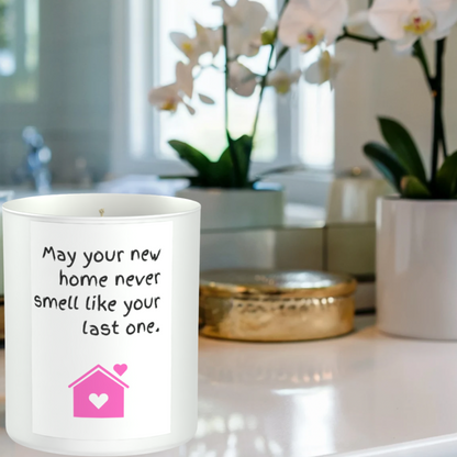 New Home Funny 200g White candle ‘Sandy Bay'