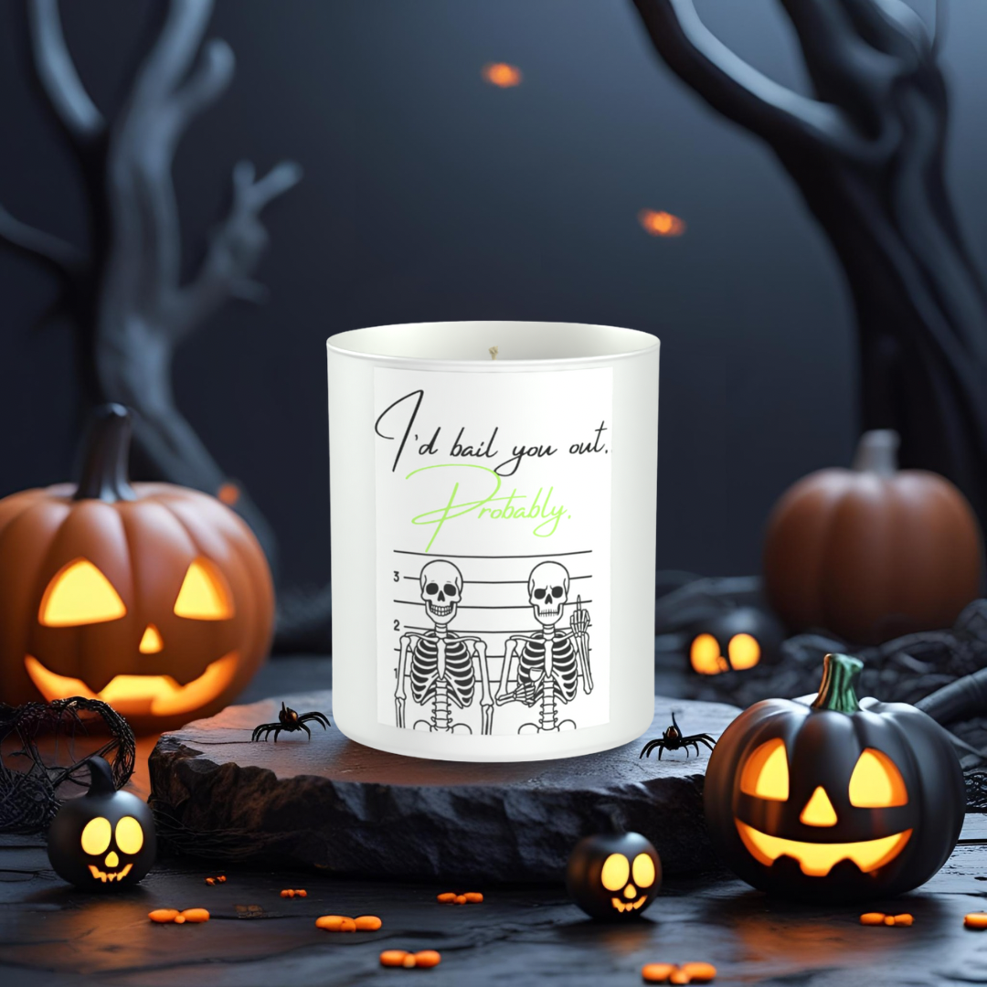 I'd Bail You Out Skeleton 200g White candle ‘Sandy Bay'